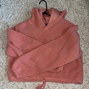 Pink Cropped Hoodie